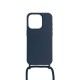 Apple Iphone 14 Pro Dark Blue Silicone Case With String