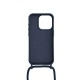 Funda De Silicona Apple Iphone 14 Pro Azul Oscuro Con Cuerda