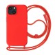 Apple Iphone 15 Red Silicone Case With String