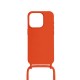 Capa Silicone Apple Iphone 13 Pro Max Laranja Com Corda