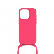 Funda De Silicona Apple Iphone 13 Pro Max Rosa Shock Con Cuerda