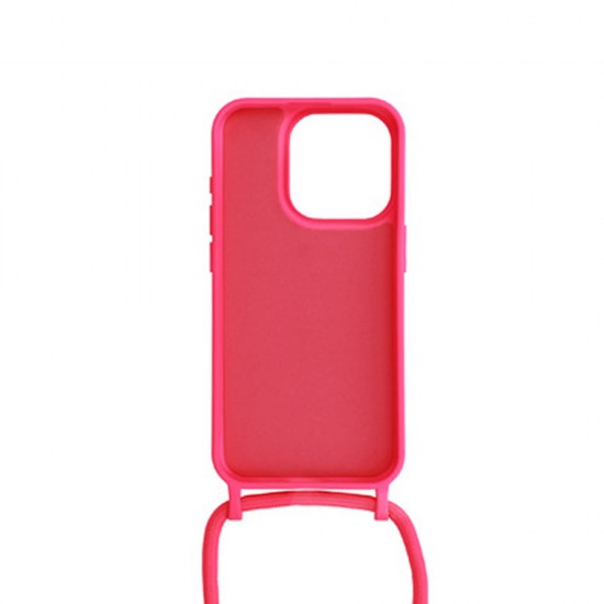 Funda De Silicona Apple Iphone 13 Pro Max Rosa Shock Con Cuerda