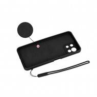 Apple Iphone 11 Pro Black Silicone Case With Camera Protector, Ring And String