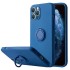 Funda De Silicona Apple Iphone 14 Pro Azul Oscuro Con Protector De Cámara Y Soporte De Anilla