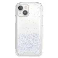 Apple Iphone 14 White Bling Glitter Silicone Case With Camera Protector