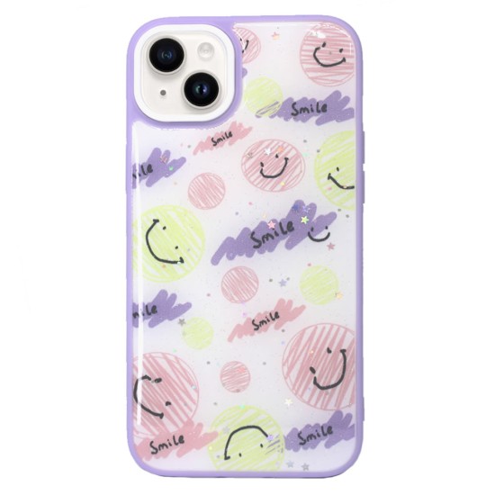 Funda De Silicona Dura Apple Iphone 14 Plus Lila Smile