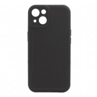 Funda Silicone Dura Apple Iphone 14 Negro Con Protector Camara