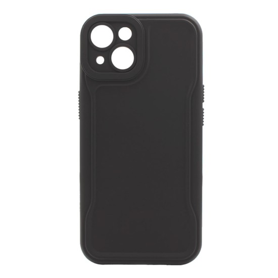 Capa Silicone Dura Apple Iphone 14 Preto Com Protetor De Câmera