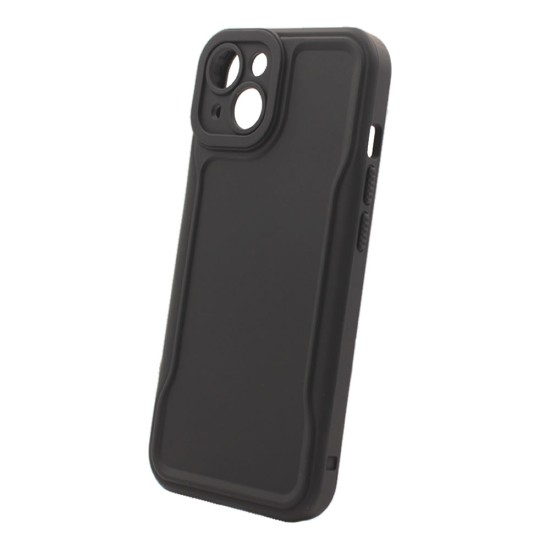 Capa Silicone Dura Apple Iphone 14 Preto Com Protetor De Câmera