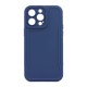 Apple Iphone 14 Pro Max Blue Hard Silicone Case With Camera Protector