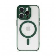 Apple Iphone 13 Pro Max Green Magsafe Hard Silicone Case With Camera Protector