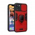 Apple Iphone 11 Pro Red Finger Ring TPU Silicone Case With Camera Protector And Sliding Window