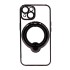 Apple Iphone 14 Black Magsafe Silicone Case With Finger Ring And Camera Protector Lens