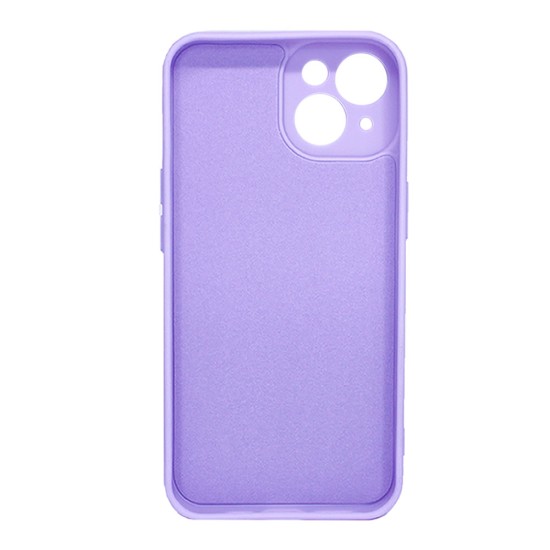 Funda De Gel De Silicona Apple Iphone 14 Lila Happy Con Protector De Cámara