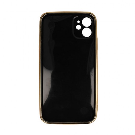 Funda De Silicona Gel Apple Iphone 11 Negro Con Protector De Cámara Y Tira De Mano Design 3