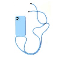 Apple Iphone 11 Pro Blue With Camera Protector Strap Silicone Gel Case