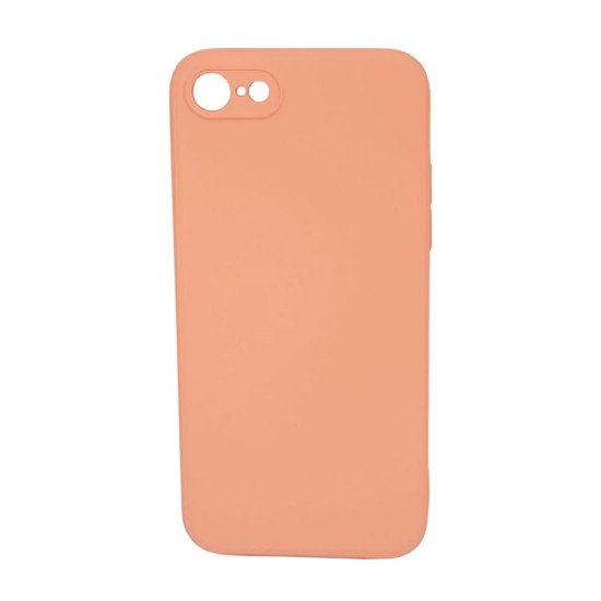 Funda De Gel De Silicona Apple Iphone 7/ 8/ Se 2020 Rosa Con Protector De Cámara