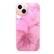 Funda De Gel De Silicona Apple Iphone 14 Rosa Flores Con Protector De Cámara