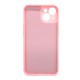 Apple Iphone 14 Pink Flowers Silicone Gel Case With Camera Protector