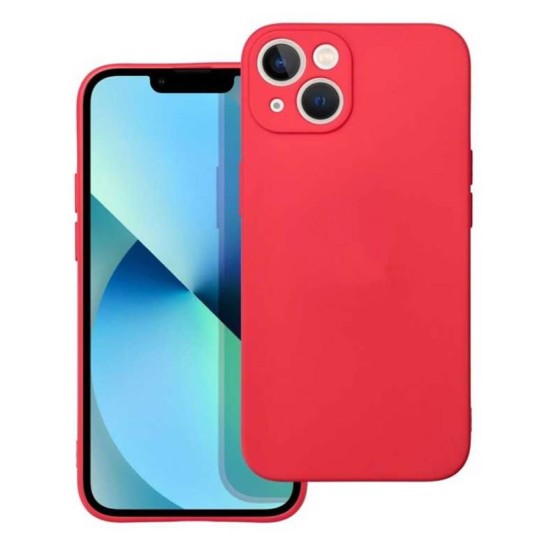 Funda De Gel De Silicona Apple Iphone 14 Plus Rojo Con Protector De Cámara Robusta