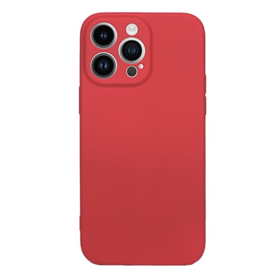 Funda De Gel De Silicona Apple Iphone 14 Pro Max Rojo Con Protector De Cámara