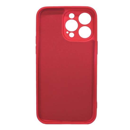 Apple Iphone 14 Pro Max Red With Camera Protector Silicone Gel Case