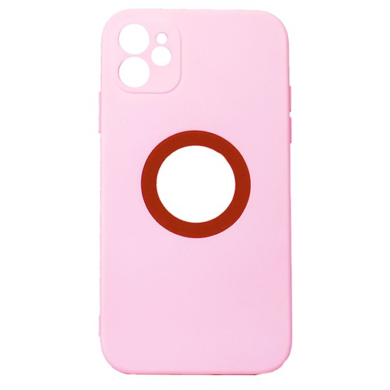 Funda De Gel De Silicona Apple Iphone 11 Rosa Clara Con Protector De Cámara Robusta