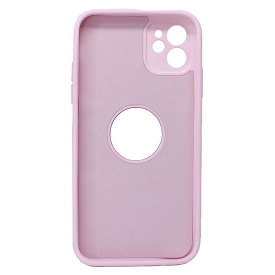 Funda De Gel De Silicona Apple Iphone 11 Rosa Clara Con Protector De Cámara Robusta