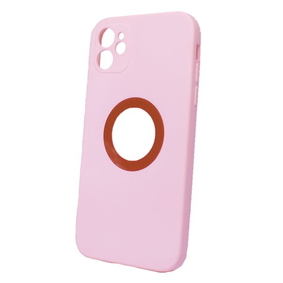 Funda De Gel De Silicona Apple Iphone 11 Rosa Clara Con Protector De Cámara Robusta