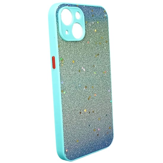 Apple Iphone 13 Green With Camera Protector Glitter Silicone Gel Case