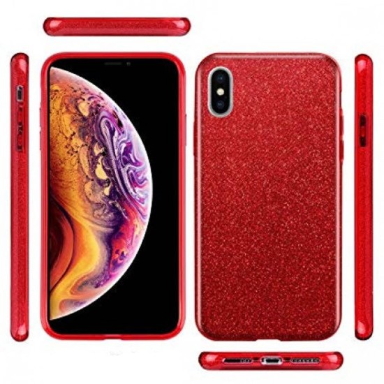 Capa Silicone Gel Brilhante Apple Xs Max Vermelho