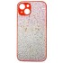 Capa Silicone Com Desenho Bling Glitter Apple Iphone 13 Vermelho Com Protetor De Câmera