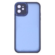 Funda De Gel De Silicona Bumper Apple Iphone 11 Azul Mate Con Protector De Cámara Elektro