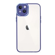 Funda De Gel De Silicona Bumper Apple Iphone 14 Plus Azul Elektro Con Protector De Cámara