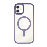Apple Iphone 11 Purple Bumper Silicone Gel Case Magsafe