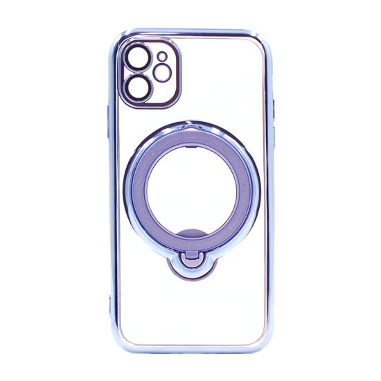 Funda De Silicona Apple Iphone 11 Azul Magsafe Con Anillo De Dedo Y Lente Protectora De Cámara