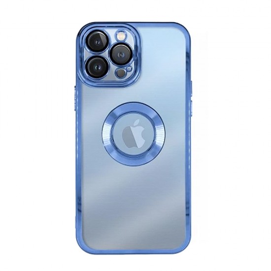 Funda De Gel De Silicona Bumper Apple Iphone 13 Pro Max Azul Con Lente Protetora De Cámara