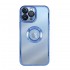 Apple Iphone 13 Pro Max Blue Silicone Gel Bumper Case With Protective Camera Lens