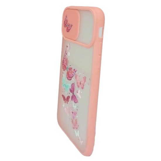 Apple Iphone 7/8 Pink Butterflies Camera Protector Bumper Silicone Gel Case