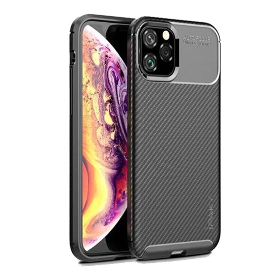 Capa Silicone Gel Carbon Apple Iphone 11 Pro Preto Auto Focus Vennus