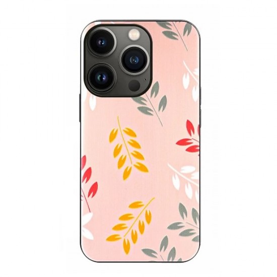 Funda De Silicona TPU Apple Iphone 13 Pro Max Rosa Hojas