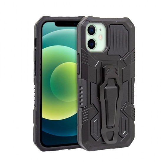 Funda De Silicona TPU Kickstand Heavy Duty Hibrid Apple Iphone 11 Negro