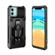 Apple Iphone 11 Black TPU Kickstand Heavy Duty Hibrid Silicone Case