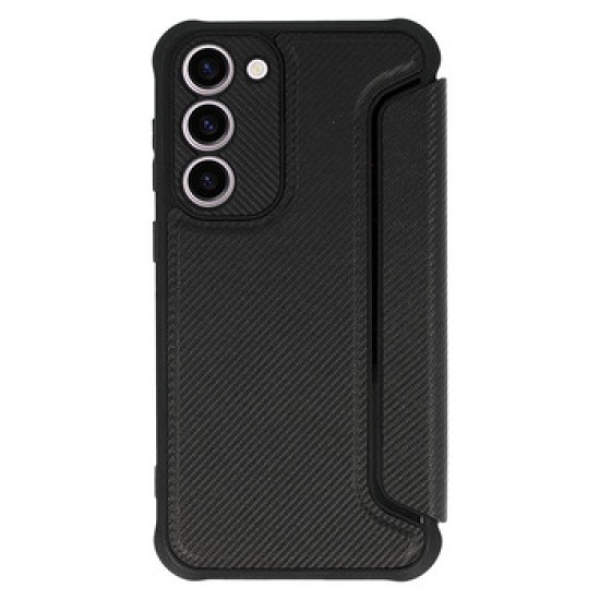 Samsung Galaxy A14 5G Black Razor Carbon Flip Cover Case With Camera Protector