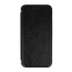 Samsung Galaxy A13 4G Black Leather Razor Carbon Flip Cover Case With Camera Protector