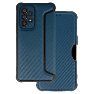 Funda Flip Cover Samsung Galaxy A33 5G Azul Marino Razor Carbon Con Protector De Cámara