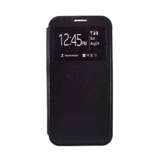 Samsung Galaxy A9 2018 Black Flip Cover With Candy Window Case