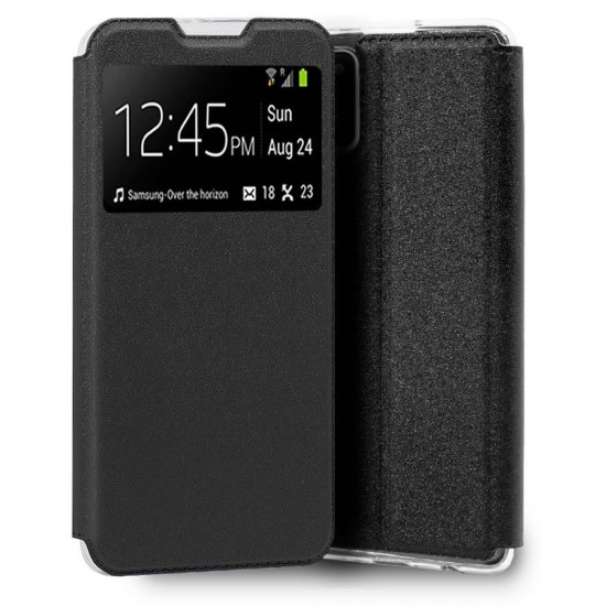 Funda De Silicona Flip Cover Con Candy Window Samsung Galaxy A03s Negro