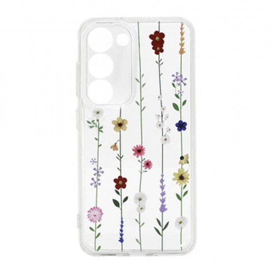 Samsung Galaxy A25 5G/A24 4G Transparent Flower Design 4 Silicone Case With Camera Protector