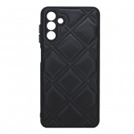 Capa Silicone Samsung Galaxy A13 5g/A04s Preto Leather Almofadada Com Protetor De Câmera